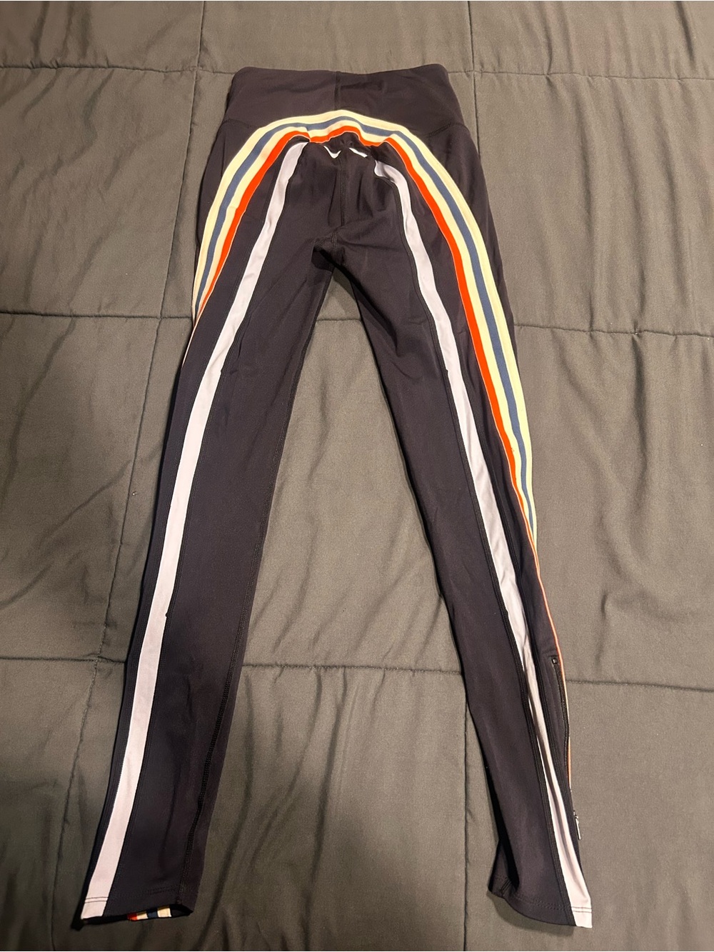 Free People Movement Stripe Navy, Blue, White & Orange Leggings size xs - Picture 3 of 3